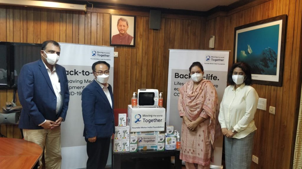 हुंडई मोटर इंडिया फाउंडेशन ने उत्तराखण्ड सरकार को प्रदान किये स्वास्थ्य उपकरण