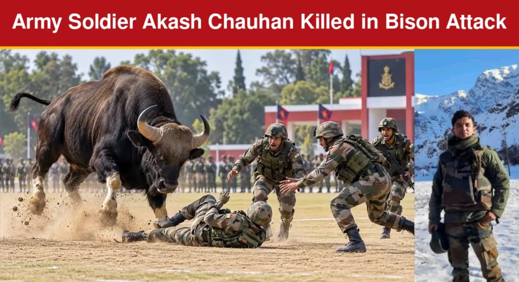 पचमढ़ी में बायसन के हमले में उत्तराखंड के सेना जवान आकाश चौहान की मौत